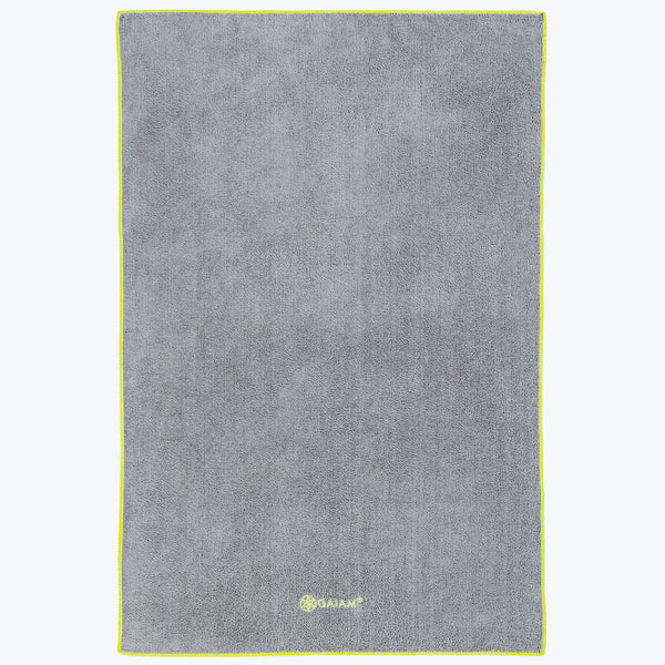 Gaiam Grippy Yoga Mat Towel, Granite Storm/Citron, Mat Towels -   Canada